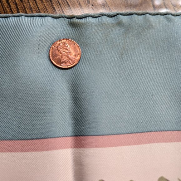 Vintage Hermes Cols Verts Blue Pastel 90 cm Silk Scarf Rare - Picture 9 of 16